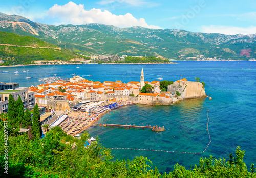 City Budva on adriatic sea photo