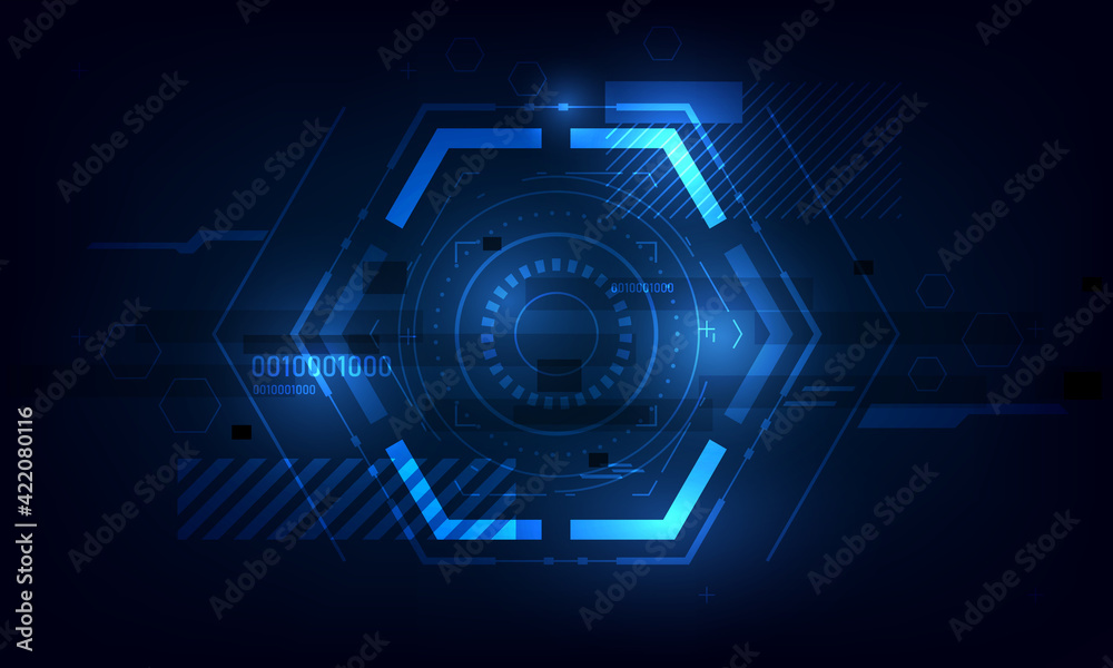 Obraz premium abstract hexagon pattern molecular sci fi scientific design tech innovation concept background