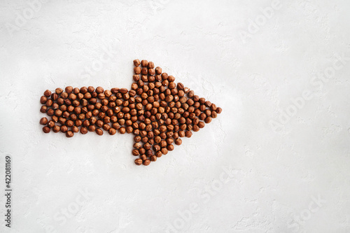 arrow hazelnuts on a white background