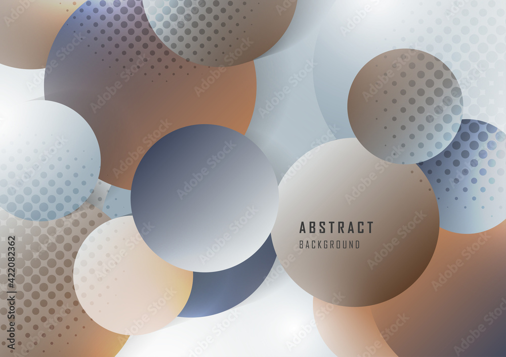 Abstract gradient circle style pattern with halftone style template. Overlapping of geometric style background. illustration vector