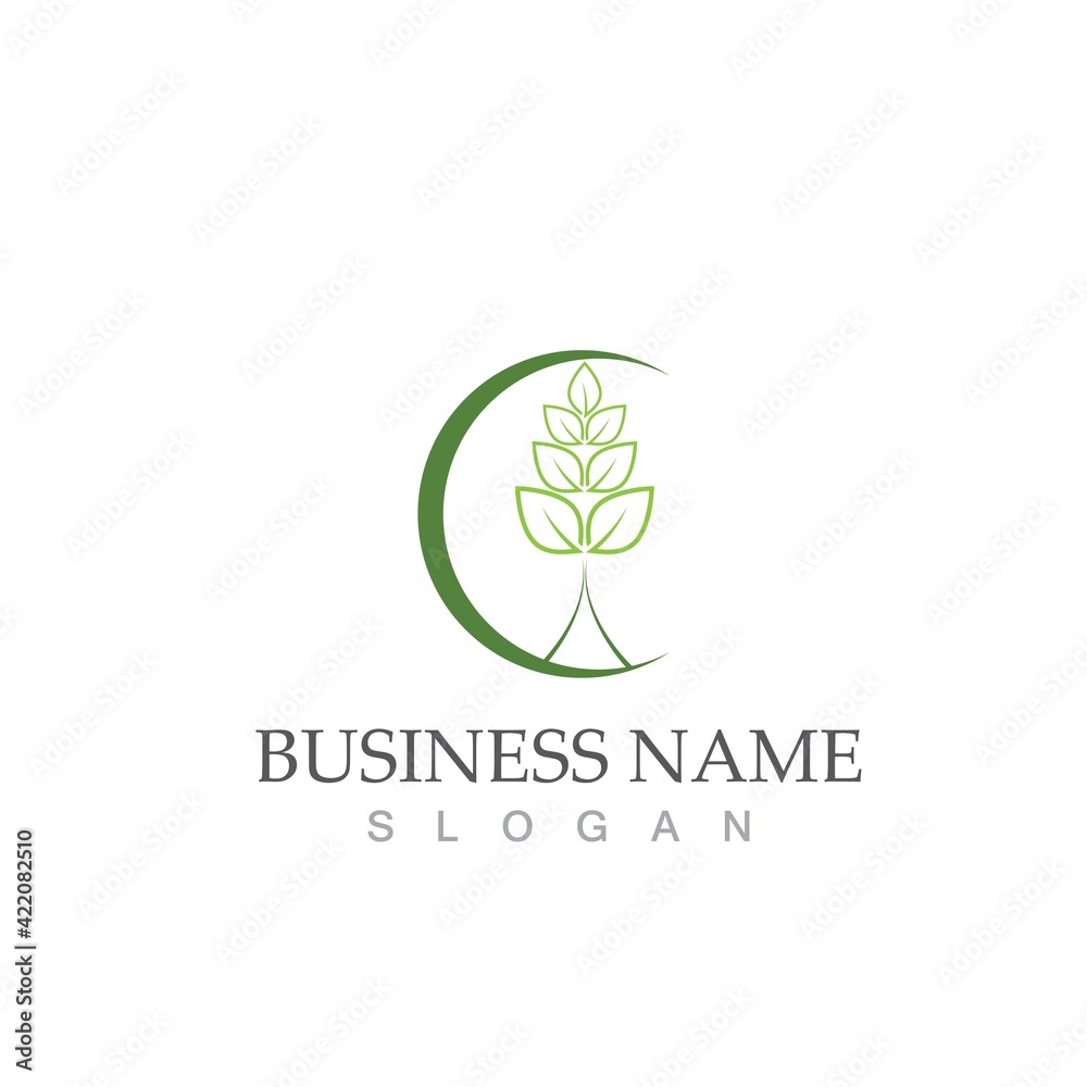 Logos of green Tree leaf ecology Logos of green Tree leaf ecology