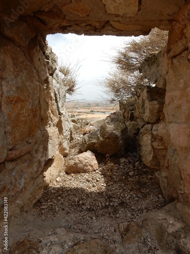 Door Consegrua Castle Ruins in Spain Near Toledo photo