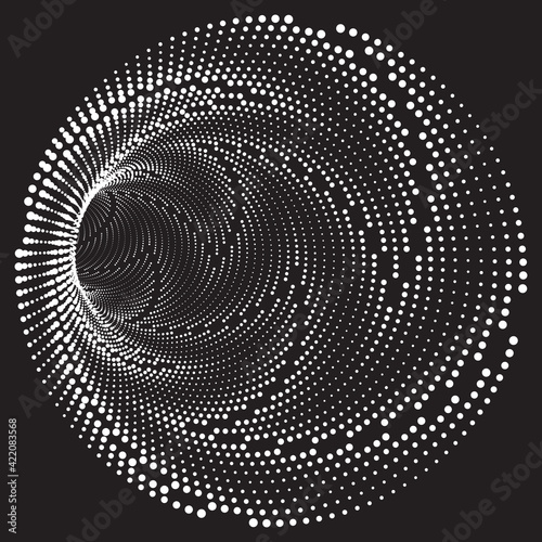 Fototapeta Naklejka Na Ścianę i Meble -  Tunnel or wormhole. Digital wireframe tunnel. 3D tunnel grid