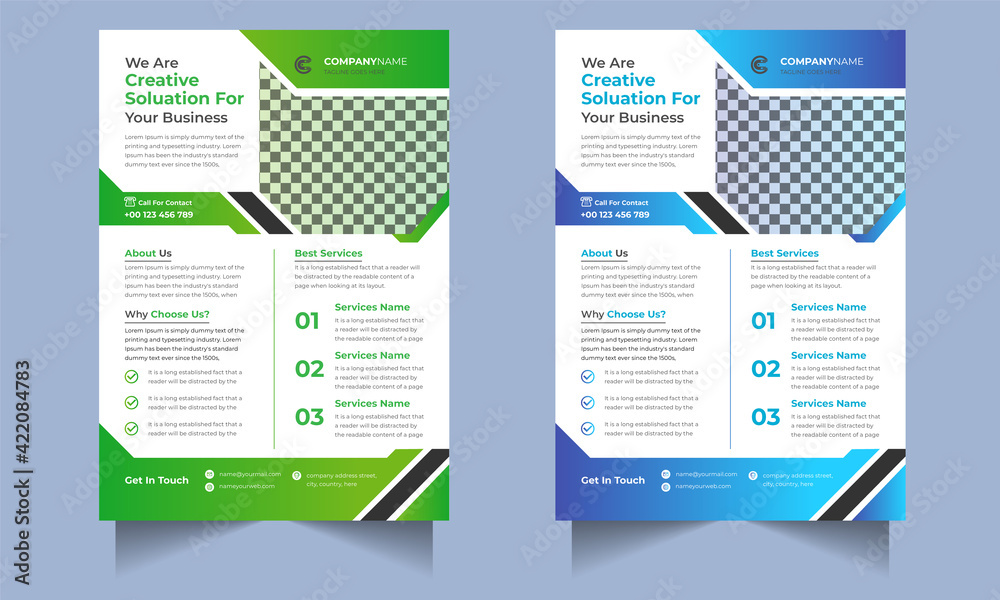 Corporate business flyer design template with modern concept Premium Vector Corporate business flyer design template with modern concept Premium Vector