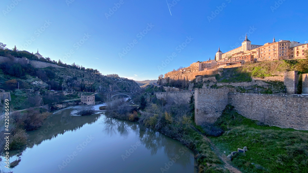 view of the river in the city of Toledo