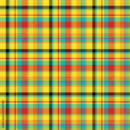 Plaid seamless pattern. Vector background of textile ornament. Flat fabric design.