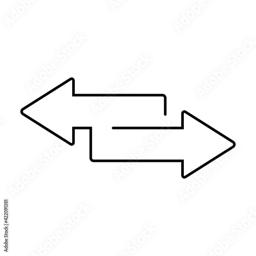 continuous thin line icon of directions vector