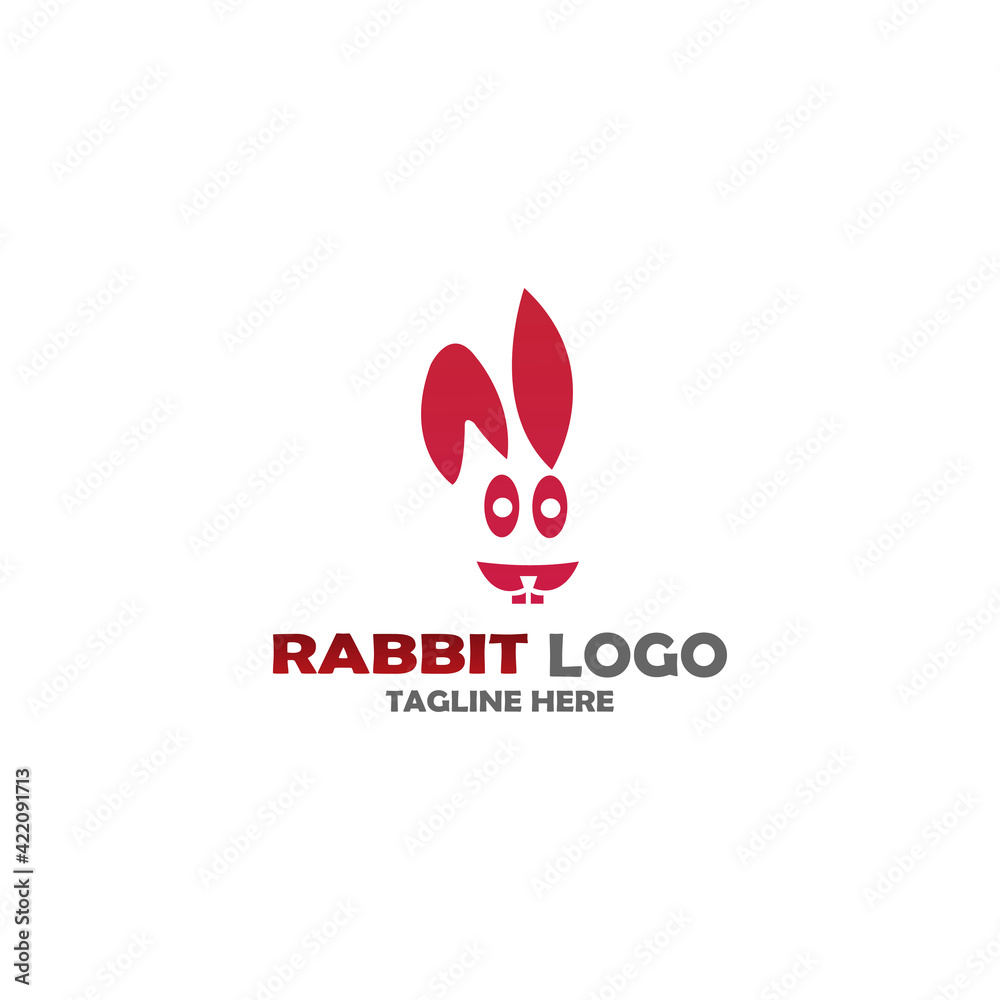 head rabbit logo design template head rabbit logo design template