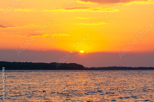 Sunset over the Edisto River, Seabrook Island SC photo