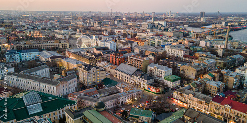 aerial view of Kyiv, Podil