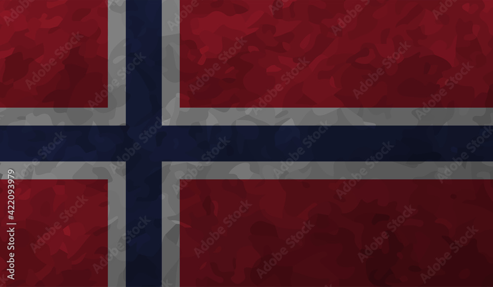 Fototapeta premium Grunge Norway flag. Norway flag with waving grunge texture.