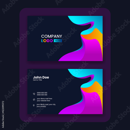 Modern Colorful professional business card, clean stylish visiting card template design