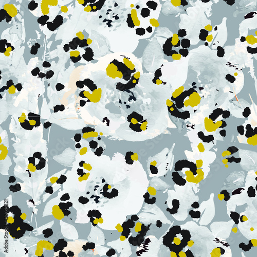 Abstract animal skin leopard seamless pattern design. Jaguar, leopard, cheetah, panther fur. Seamless camouflage background for fabric, textile, design, cover, wrapping.