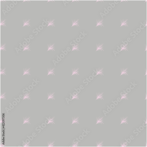 seamless vector pattern of small pink leaves on a gray background