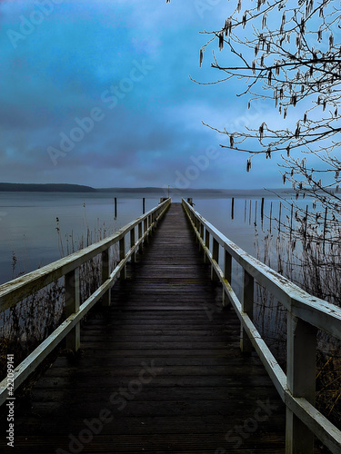 wooden bridge over the river © Kevin