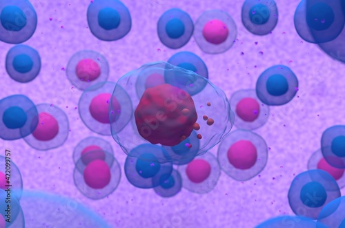 Abnormal plasma cell or b-cell in multiple myeloma 3d illustration