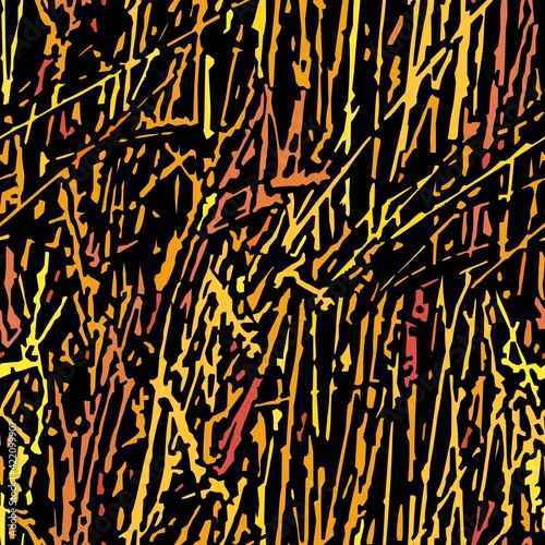 A seamless pattern of stylized grass in flash colors.