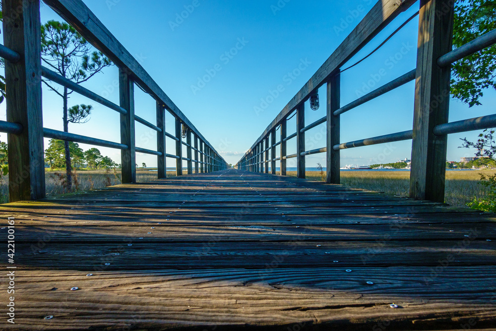 Fototapeta premium Long Dock in the Marsh