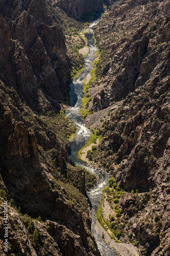 Gunnison River Snakes Back and Forth Through The Black Canyon