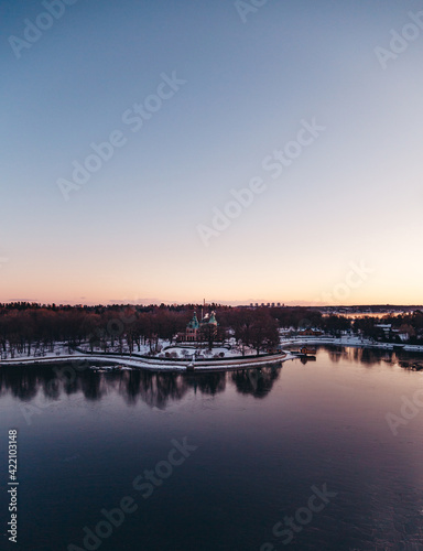 Djurgården on a winter morning at sunrise, Stockholm Sweden