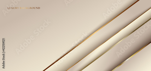 Abstract elegant diagonal gold stripes overlapping layer with shadow on golden background