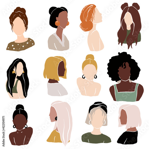 Vector abstract girl collection bundle