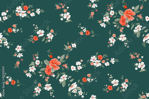 Seamless floral pattern with 1