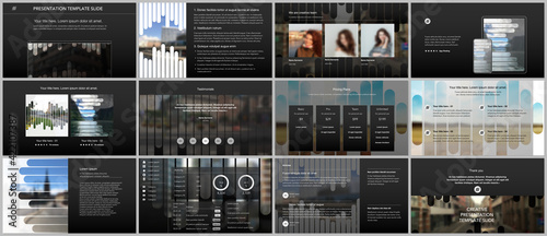 Vector templates for website design, presentations, portfolio. Templates for presentation slides, flyer, leaflet, brochure, report. Background template with lines, photo place for business design.