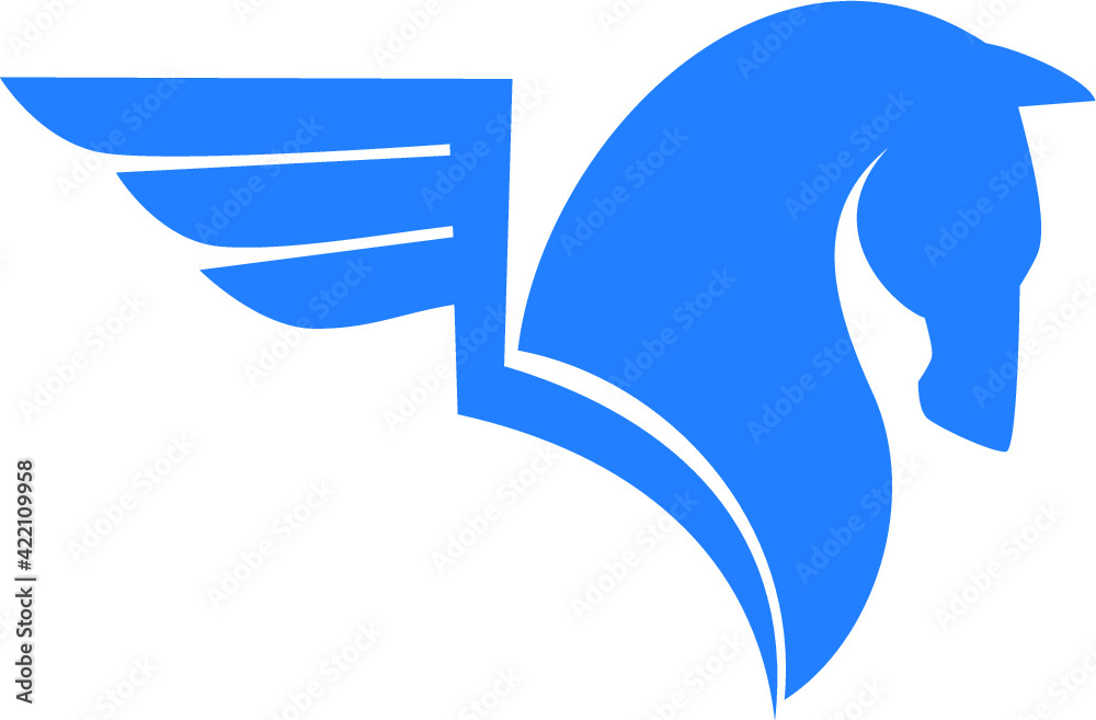 Obraz premium Logo design template with a pegasus theme