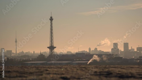 view over berlin during sunrise photo