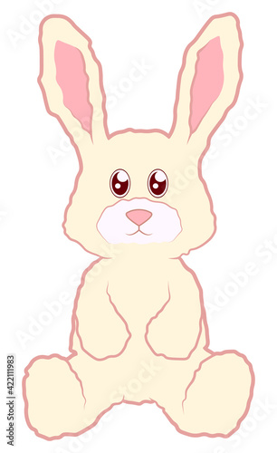 Rabbit toy cute cartoon animal vector isolated colorful illustration