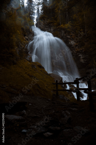 waterfall in autumn photo