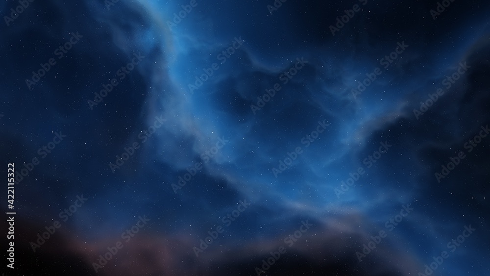 Fototapeta premium science fiction illustrarion, colorful space background with stars, nebula gas cloud in deep outer space 3d render
