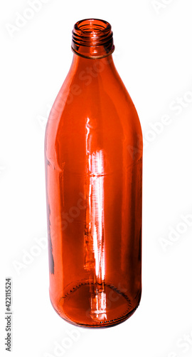 An empty brown bottle. Isolation on a white background