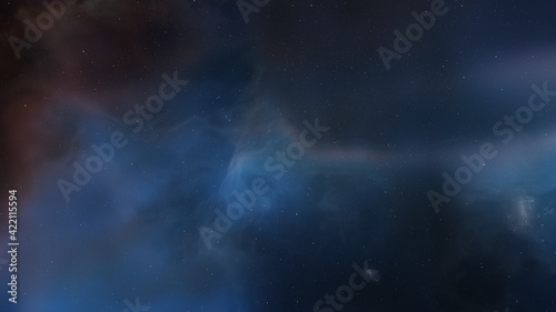 Fototapeta Naklejka Na Ścianę i Meble -  science fiction illustrarion, colorful space background with stars, nebula gas cloud in deep outer space 3d render