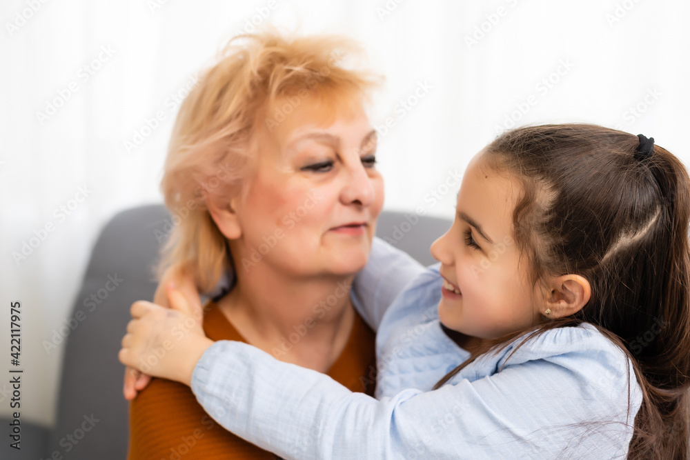 Little girl with her Great-grandmother Little girl with her Great-grandmother