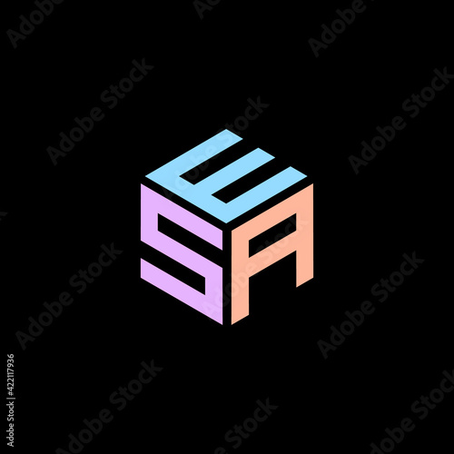 Letter ESA. Hexagon design vector