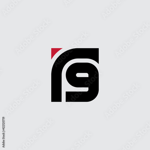 R and 9 - logo. R9 - logotype. Design element or icon. Vector.