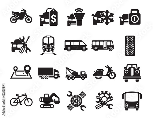 Simple Set of Car transport Related Vector Icons.