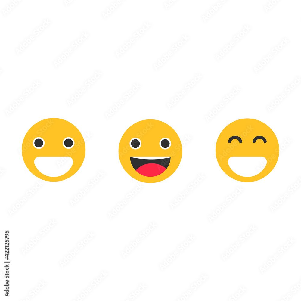Vector emotional face icons.Vector illustration isolated on white background.