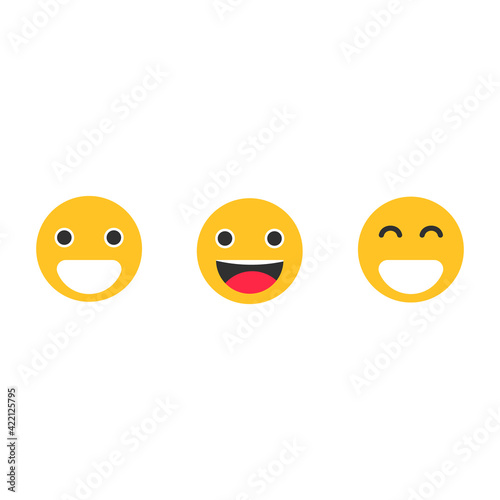 Vector emotional face icons.Vector illustration isolated on white background. © Yeliena