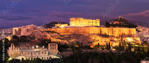 Konstfotografi Panorama of Athens with Acropolis hill, Greece.
