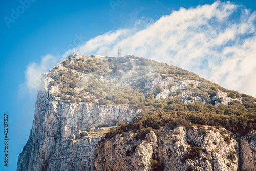 The rock of Gibraltar with cloud