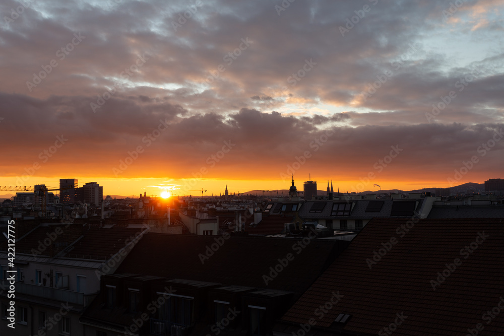 Sonnenuntergang über Wien