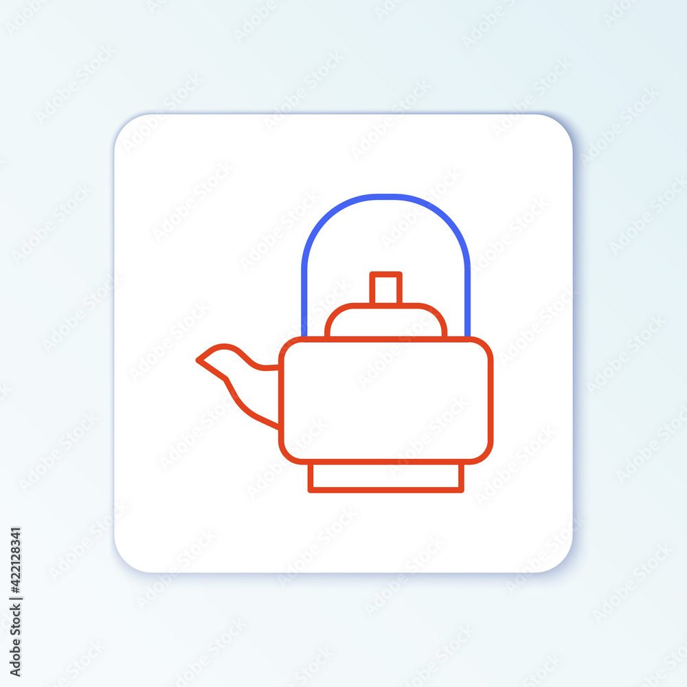 Line Kettle with handle icon isolated on white background. Teapot icon. Colorful outline concept. Vector Line Kettle with handle icon isolated on white background. Teapot icon. Colorful outline concept. Vector