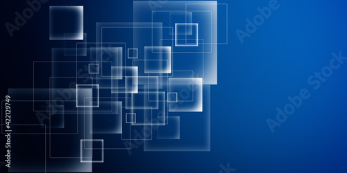 Abstract Gradient Blue squares background 