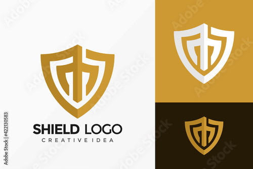 M Shield Spartan Logo Vector Design. Abstract emblem, designs concept, logos, logotype element for template.