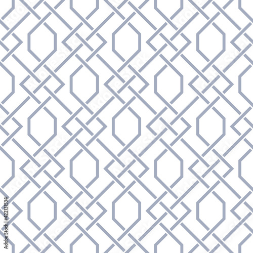 Vector geometric seamless pattern. Modern geometric background. Lattice of intersecting stripes.