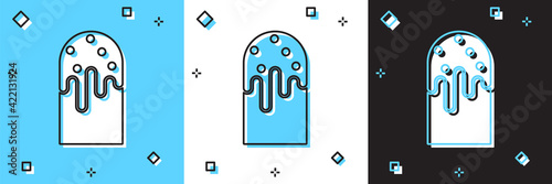 Set Easter cake icon isolated on blue and white, black background. Happy Easter. Vector