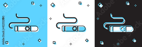 Set Cigar icon isolated on blue and white, black background. Vector
